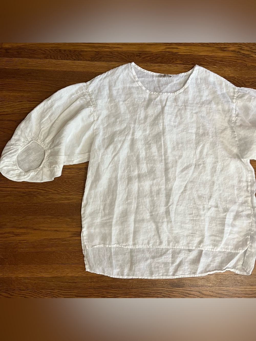 Bellambra Italy L 100% linen white top poetcore lagenlook coastal